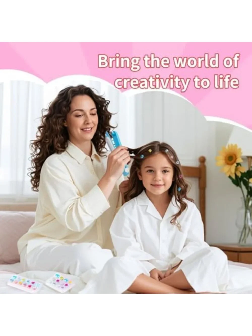 Sparkling Hair Gem Stamper Kit | Bling Hair Jewels & Styling Tool for Girls 3-12